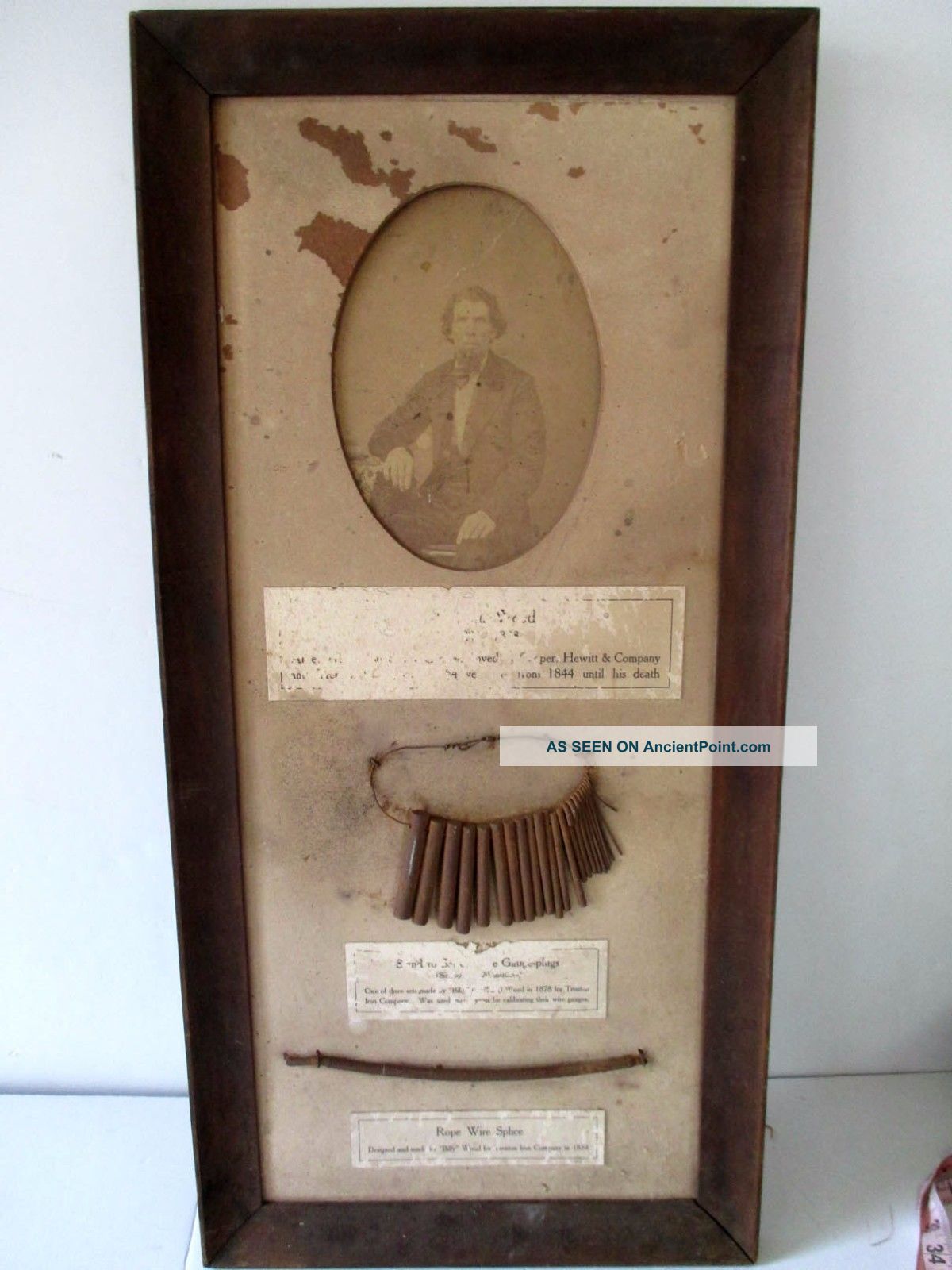 1880 ' S Trenton Iron Cooper Hewitt Co Wire Gauge Display & Photo Jersey Other Mercantile Antiques photo