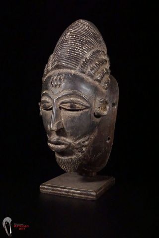 Discover African Art: Baule Mask From Ivory Coast W/custom Base photo