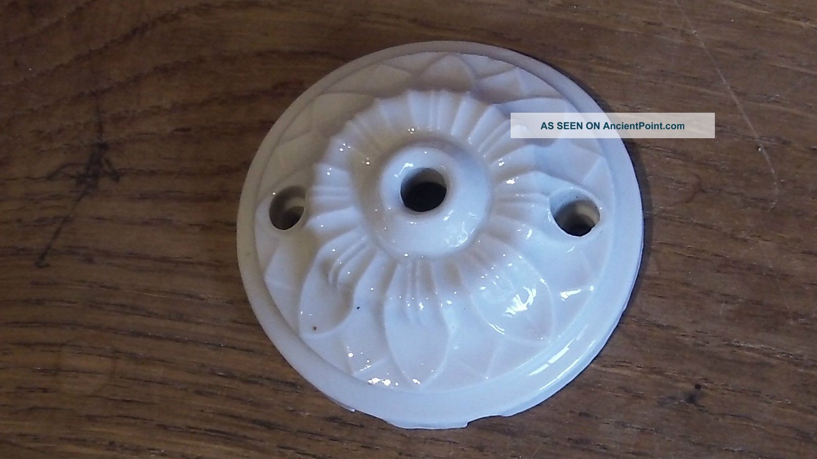 Antique French Vintage Smalll Porcelain Ceiling Rose Light Fitting C 1940 ' S Light Switches photo