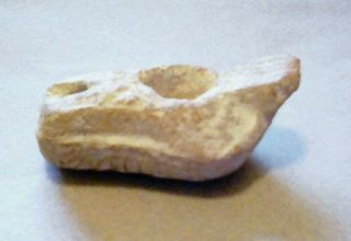Byzantine Holy Land Pottery Oil Lamp With Greek Inscription,  6th Century Ad photo