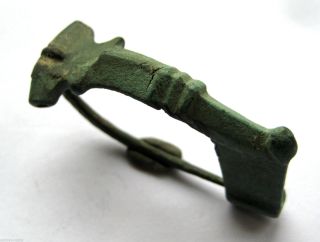 Circa.  50 A.  D British Found Roman Period Bronze Trumpet Type Fibula Brooch photo