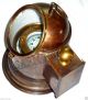Antique - Brass Binnacle Compass / Nautical Boat Lamp / Oil Lamp - Telescopes photo 2
