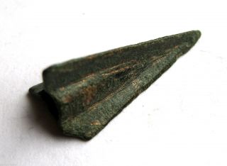 Circa.  1000 B.  C Bronze Age Celtic Bronze Tri - Lobe Socketed Arrow Head photo