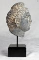 Rare Ancient Gandhara Buddha Schist Bust On Stand 2nd - 3rd Century Ad Other Asian Antiques photo 2