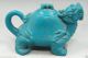 Decorated Chinese Old Turquoise Carve Dragon Turtle Longevity Lucky Big Tea Pot Teapots photo 1