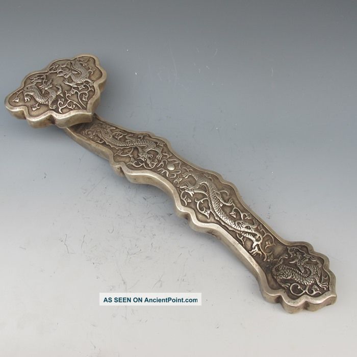 Chinese Silver Bronze Handwork Carved Ruyi Big Statue Other Antique Chinese Statues photo