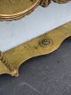 French Long Narrow Marble Top Console Table Distressed Gold Leaf 7682 Post-1950 photo 9