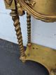 French Long Narrow Marble Top Console Table Distressed Gold Leaf 7682 Post-1950 photo 10