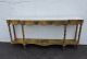 French Long Narrow Marble Top Console Table Distressed Gold Leaf 7682 Post-1950 photo 1