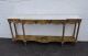 French Long Narrow Marble Top Console Table Distressed Gold Leaf 7682 Post-1950 photo 2