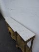 French Long Narrow Marble Top Console Table Distressed Gold Leaf 7682 Post-1950 photo 3
