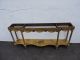 French Long Narrow Marble Top Console Table Distressed Gold Leaf 7682 Post-1950 photo 7