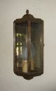 Antique French Brass And Glass Wall Lantern Chandelier Light Sconce Chandeliers, Fixtures, Sconces photo 2