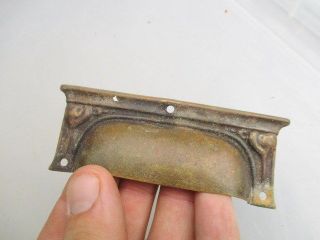 Vintage Brass Cup Handle Drawer Pull Shell Traditional Antique Design Old Handle photo