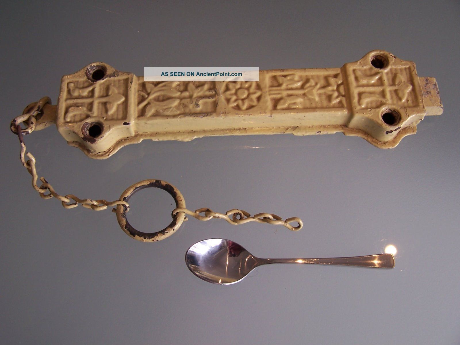 19th Century Cast Iron Gate Latch Gate.  Spring Still Ok.  27cm Long Architectural & Garden photo