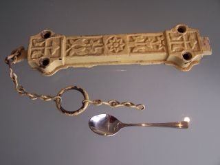 19th Century Cast Iron Gate Latch Gate.  Spring Still Ok.  27cm Long photo