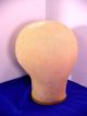 A Vintage Millinery Cloth Canvas Mannequin Head Hat Block Wig Stand Size 22 1/2 Industrial Molds photo 3