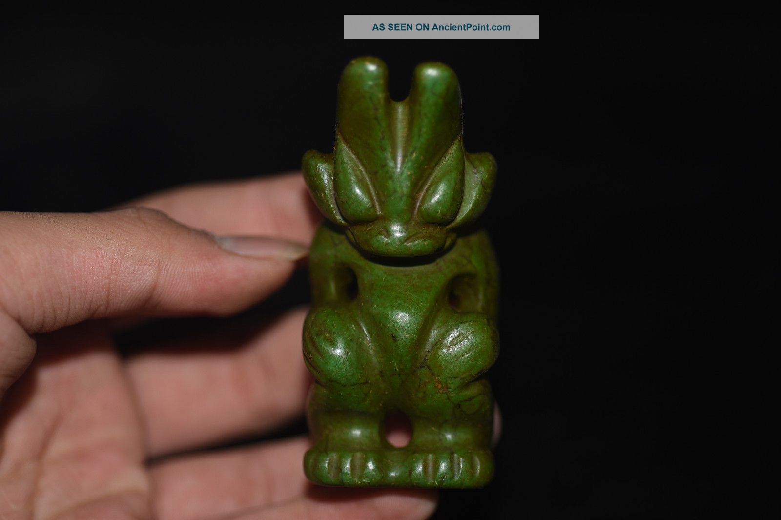 Old Chinese Neolithic Hongshan Turquoise Hand Carved Amulet Pendant E011 Necklaces & Pendants photo
