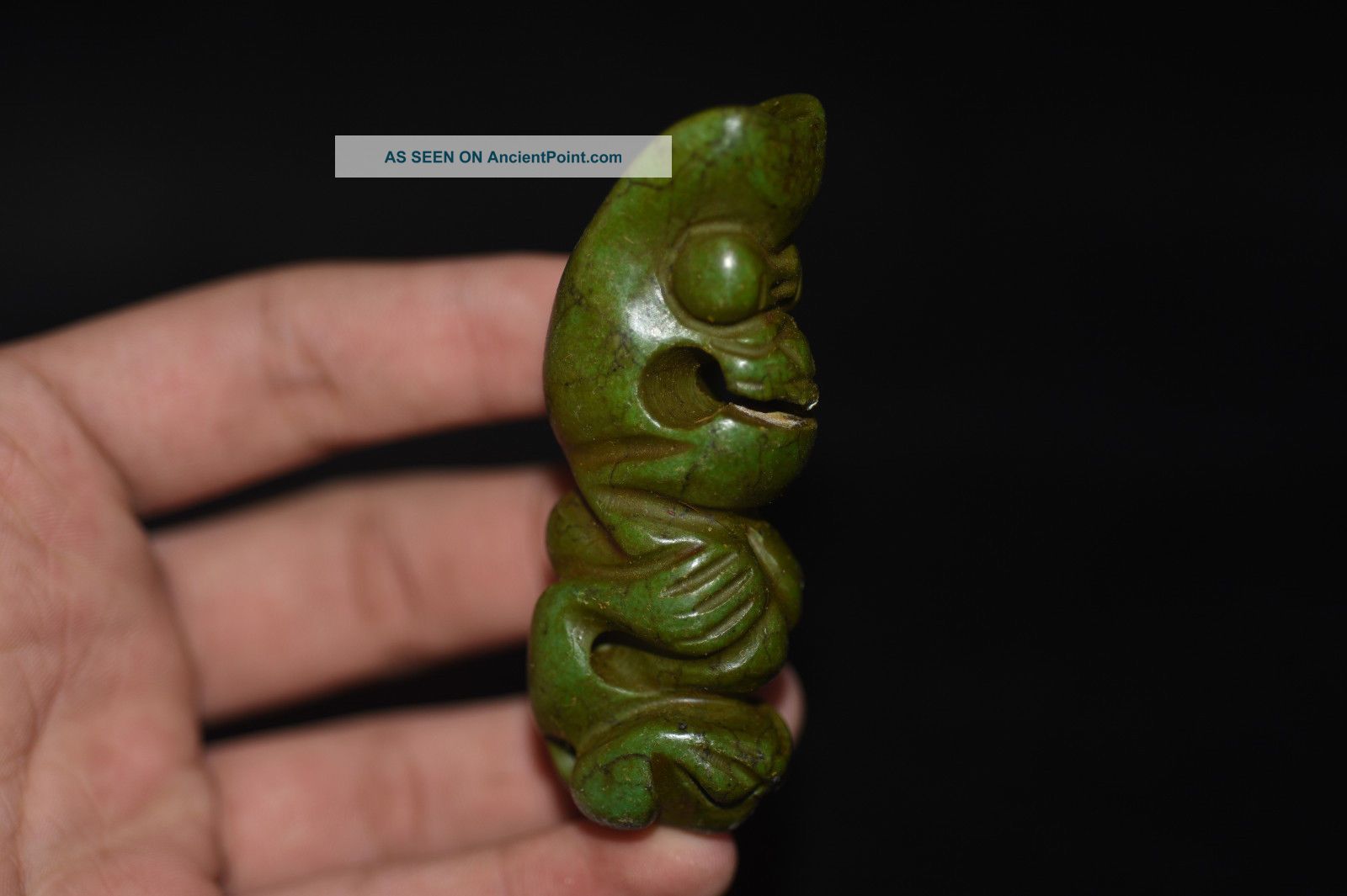 Old Chinese Neolithic Hongshan Turquoise Hand Carved Amulet Pendant E013 Necklaces & Pendants photo