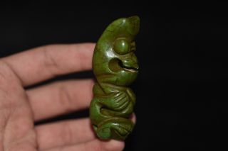 Old Chinese Neolithic Hongshan Turquoise Hand Carved Amulet Pendant E013 photo