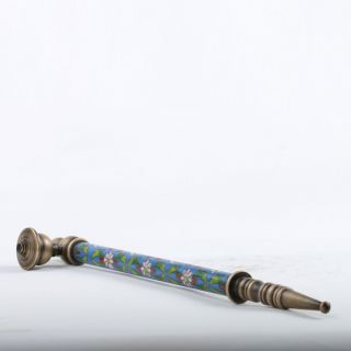 Oriental Vintage Cloisonne Brass Handwork Usable Smoking Tool Pipe photo