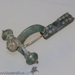 Stunning Roman Bronze Military Crossbow Fibula Brooch 400 Ad photo