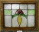 Mid Sized Old English Leaded Stained Glass Window Pretty Floral 21.  75 
