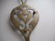 Antique Brass Trivet With 5 Hearts Best Early Hearted Brass Trivet.  Aafa Trivets photo 1