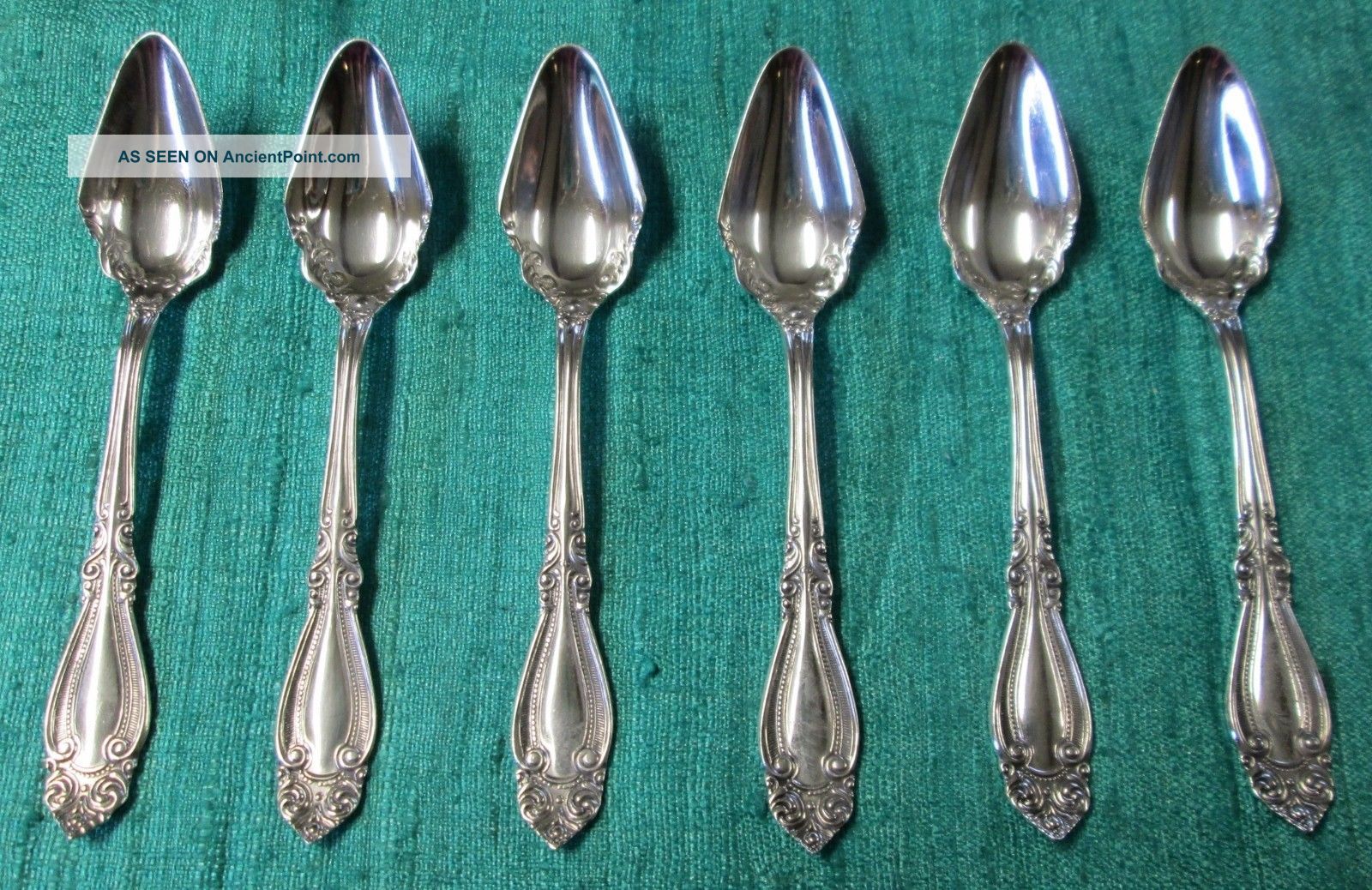 Blenheim 1898 6 Fruit Spoons Ornate Victorian Silverplate Rogers Flatware & Silverware photo