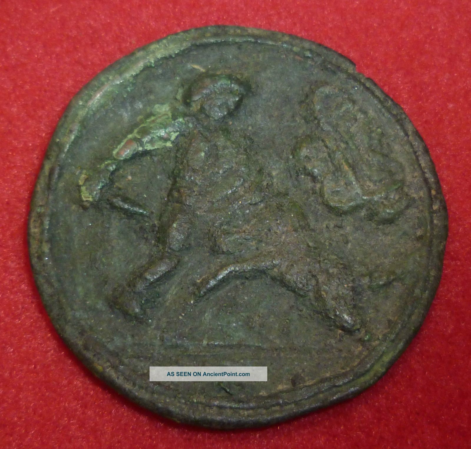 Unique Roman Ancient Artifact Bronze Gladiator Amulet Medallion Circa 200 - 300 Ad Roman photo