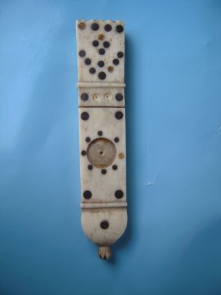 1800 Antique Bovine Bone Needle Case photo