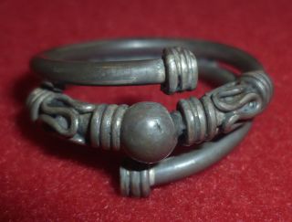 Byzantine Ancient Artifact Silver Ring Circa 1500 Ad - 2967 photo
