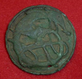 Celtic Ancient Artifact Zoomorphic Dragon Applique Circa 100 Bc - 2964 photo