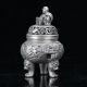 Collectable Tibet Silver Hand Carved Buddha Incense Burners W Qianlong Mark C521 Incense Burners photo 3