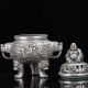 Collectable Tibet Silver Hand Carved Buddha Incense Burners W Qianlong Mark C521 Incense Burners photo 7