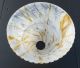 Marbled White Shade With Orange/amber Steaks & Moulded Garland Lamp Shade, 20th Century photo 9