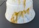 Marbled White Shade With Orange/amber Steaks & Moulded Garland Lamp Shade, 20th Century photo 4