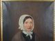 19thc Antique Victorian Era Lady In Bonnet Primitive Nc Estate Portrait Painting Victorian photo 4
