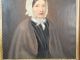 19thc Antique Victorian Era Lady In Bonnet Primitive Nc Estate Portrait Painting Victorian photo 5