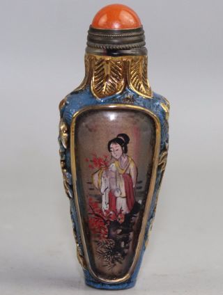 Chinese Peking Glass Carved Snuff Bottles A2224 photo