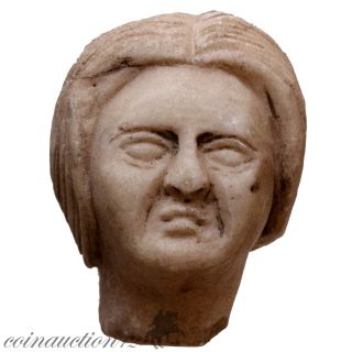 Roman Stone Carved Female Head 200 - 400 Ad photo