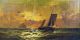 Sidney Yates Johnson (british 1890 - 1929) Ships At Sunset - Signed & Dated 1898 Other Maritime Antiques photo 2