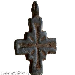 British Found Billon Byzantine Christian Cross Pendant 700 - 900 Ad photo