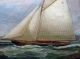 Outstanding C.  1875 Maritime Yacht Race Oil On Canvas Painting - ' The America Cup ' Other Maritime Antiques photo 1