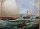 Outstanding C.  1875 Maritime Yacht Race Oil On Canvas Painting - ' The America Cup ' Other Maritime Antiques photo 2