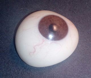 Antigue Pre - Wwii German Medical Human Prosthetic Glass Eye Red - Brown Iris photo