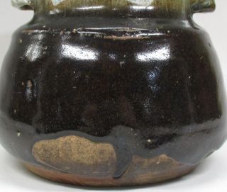 A156: Japanese Old Karatsu Pottery Ware Water Jar Popular Chosen - Garatsu.  W/box photo