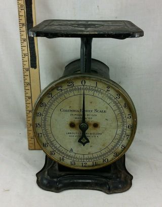 Vintage Antique Columbia Family Scale 24 Pounds Landers Frary & Clark 1907 Usa photo