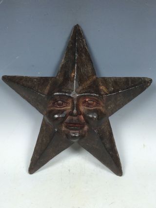Face In Star Paper Mache Mold/sculpture photo