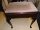 Vintage Wooden Piano Music Stool / Dressing Table Stool With Cabriole Legs 1900-1950 photo 3